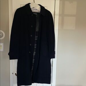 Burberry Dark Blue Wool  Coat 54 Regular